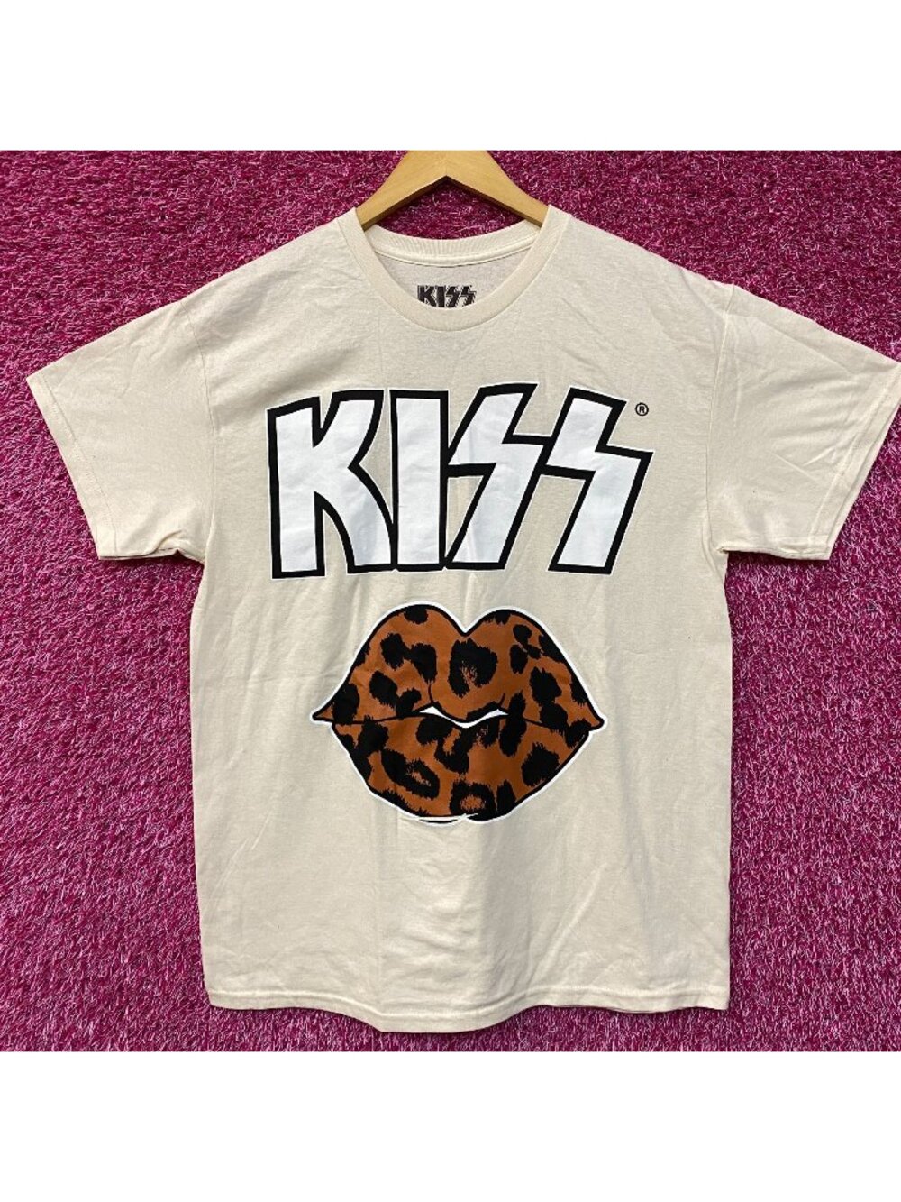 Philcos Kiss Leopard Lips Glam Metal Band T-Shirt Large
